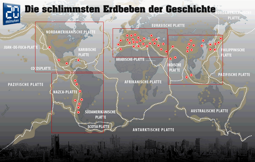 Schlimmsten Erdbeben Infografik